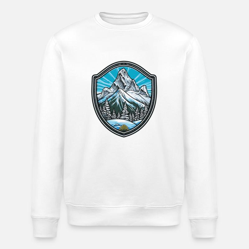 Mountains 4 - Stanley/Stella ROLLER Unisex Organic Sweatshirt - white