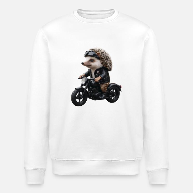 Hérisson motard - Sweat bio ROLLER Stanley/Stella Unisexe - blanc