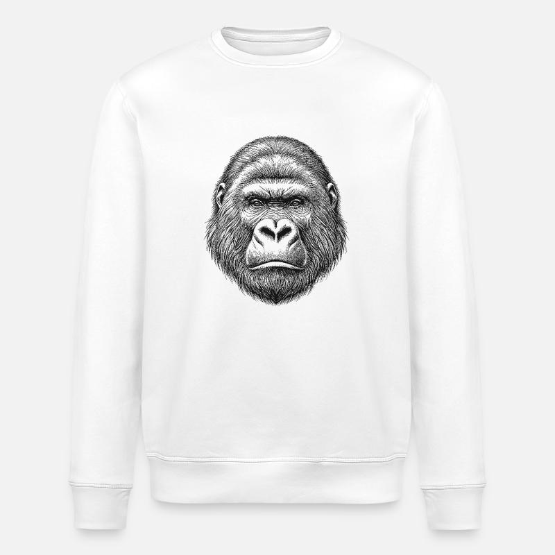 Gorilla - Stanley/Stella ROLLER Unisex Organic Sweatshirt - white