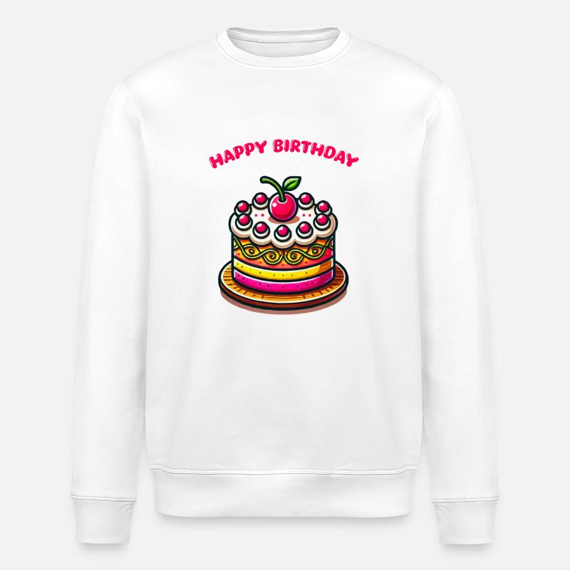 Gâteau joyeux anniversaire - Sweat bio ROLLER Stanley/Stella Unisexe - blanc