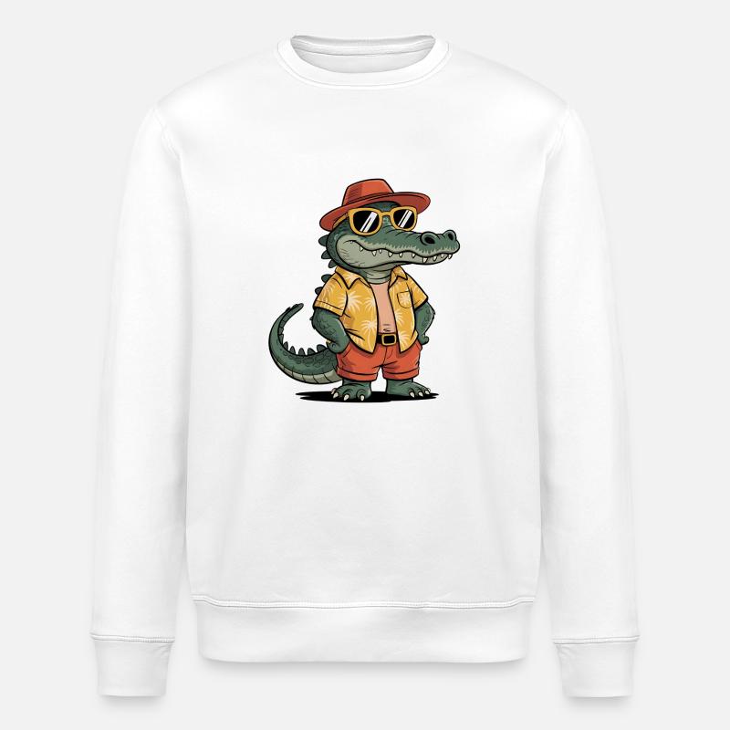 Alligator Funny Summer - Sweat bio ROLLER Stanley/Stella Unisexe - blanc