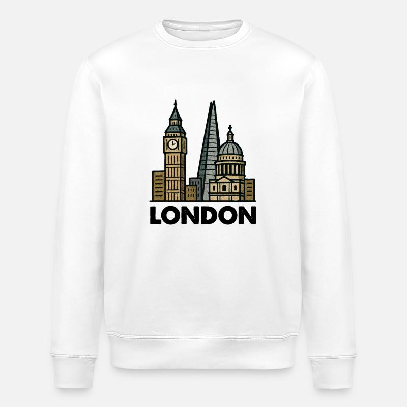 London Skyline - Stanley/Stella Unisex Bio-Sweatshirt ROLLER - Weiß