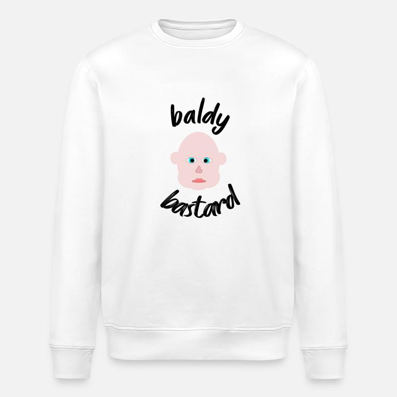 baldy bastard - Stanley/Stella ROLLER Unisex Organic Sweatshirt - white