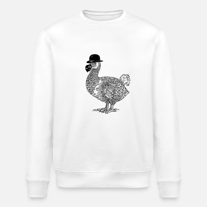 Dodo with hat - Stanley/Stella ROLLER Unisex Organic Sweatshirt - white