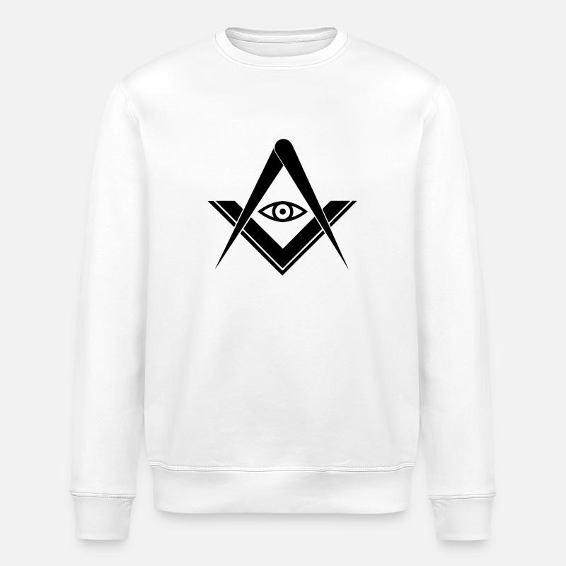 Masonic symbol tattoo gift - Stanley/Stella ROLLER Unisex Organic Sweatshirt - white