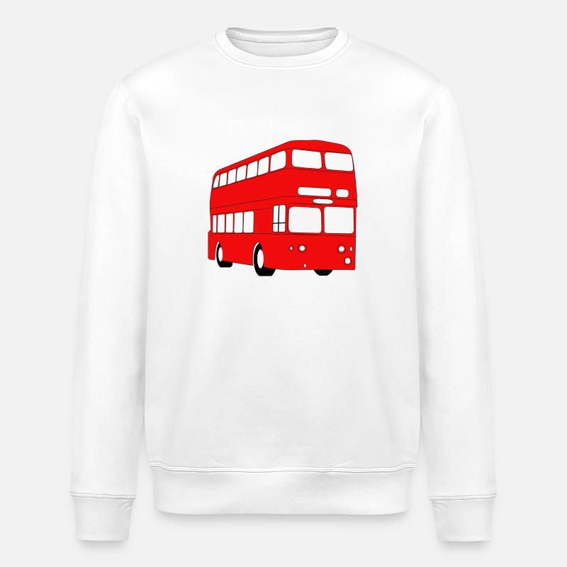 Roter Doppeldeckerbus - Stanley/Stella Unisex Bio-Sweatshirt ROLLER - Weiß