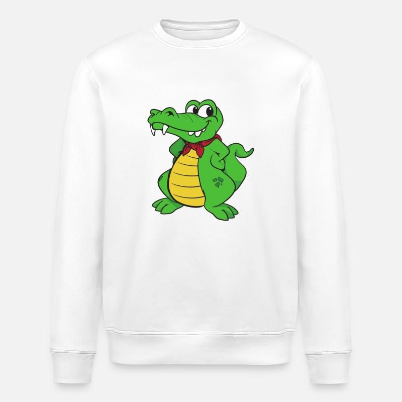 Croco Caïman Reptiles animaux - Sweat bio ROLLER Stanley/Stella Unisexe - blanc