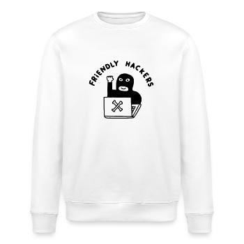 Friendly Hackers Club - Stanley/Stella Unisex Bio-Sweatshirt ROLLER - Weiß - Vorne - Nik (191cm)