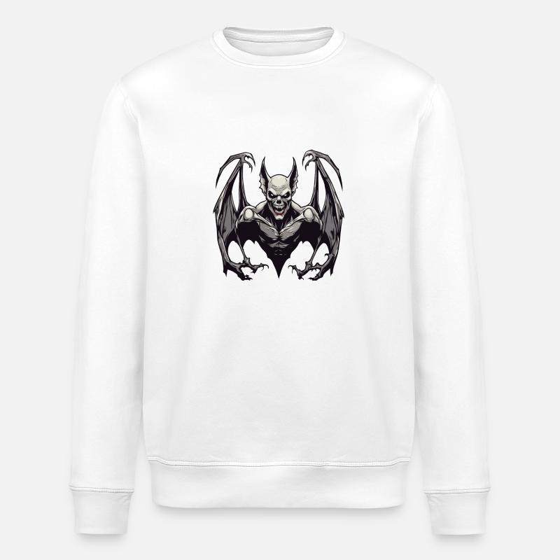 Bat / Vampire / Dracula / Animal / Halloween - Stanley/Stella ROLLER Unisex Organic Sweatshirt - white