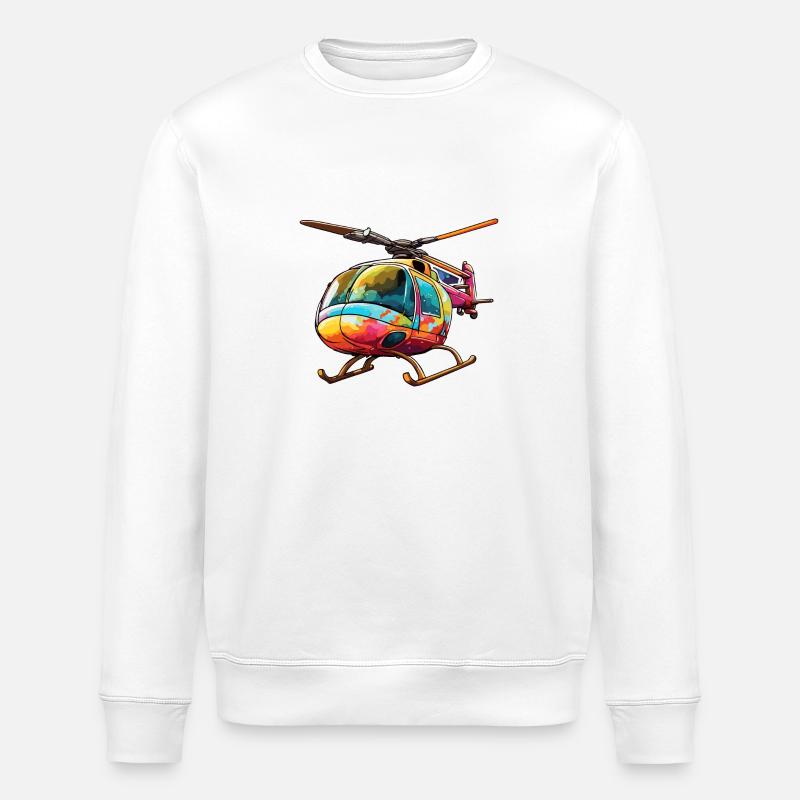 Helikopter / Hubschrauber / fliegen / Luftfahrt - Stanley/Stella Unisex Bio-Sweatshirt ROLLER - Weiß