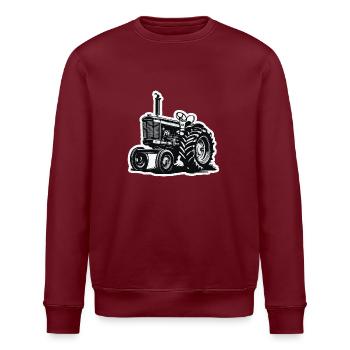 Tractor / Agriculture / Farmer / Field Work - Stanley/Stella ROLLER Unisex Organic Sweatshirt - burgundy - Front - Nik (191cm)