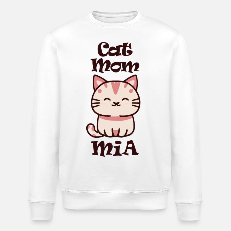 Mia Nom Prénom avec chat - Sweat bio ROLLER Stanley/Stella Unisexe - blanc