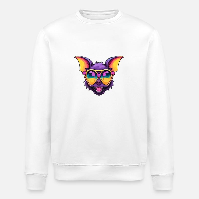 Bat / Vampire / Dracula / Animal / Halloween - Stanley/Stella ROLLER Unisex Organic Sweatshirt - white