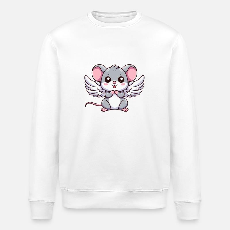 Ailes d’ange de souris - Sweat bio ROLLER Stanley/Stella Unisexe - blanc
