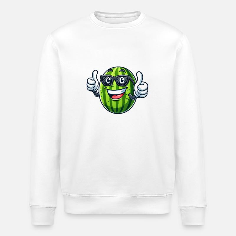 Cool Watermelon Summer Fruit Sunglasses - Stanley/Stella ROLLER Unisex Organic Sweatshirt - white