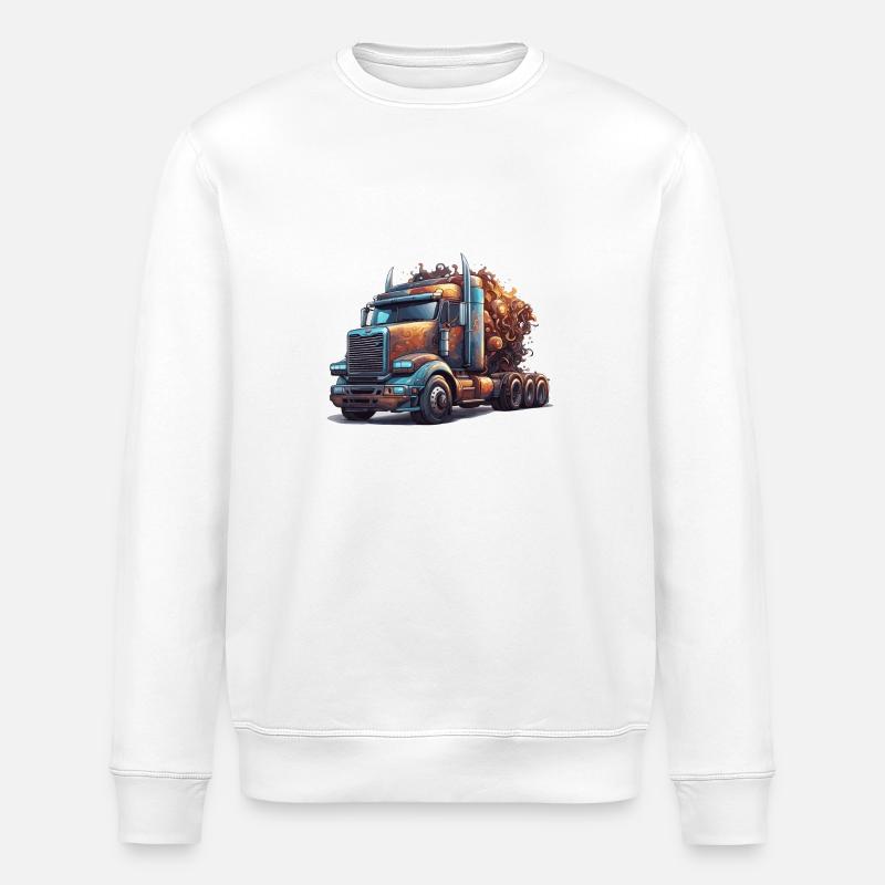 Camion/Camion/Camion/Cargo/Route - Sweat bio ROLLER Stanley/Stella Unisexe - blanc