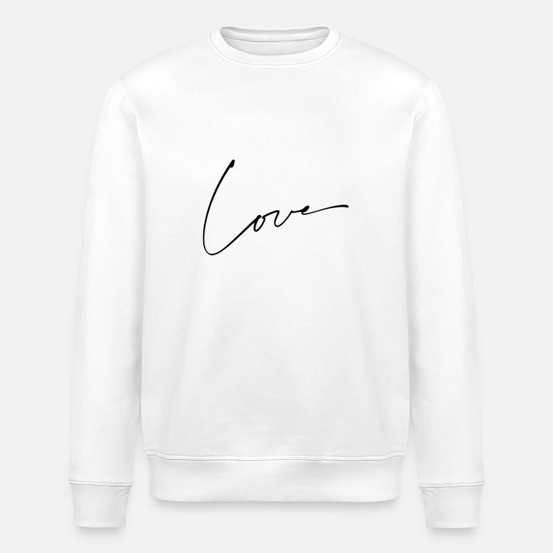 Love Schrift Schwarz - Stanley/Stella Unisex Bio-Sweatshirt ROLLER - Weiß