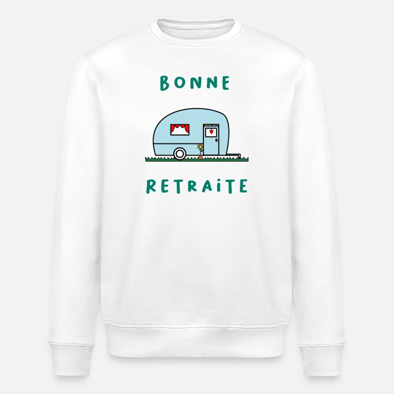 RETRAITE. BONNE RETRAITE. JOYEUSE RETRAITE - Sweat bio ROLLER Stanley/Stella Unisexe - blanc