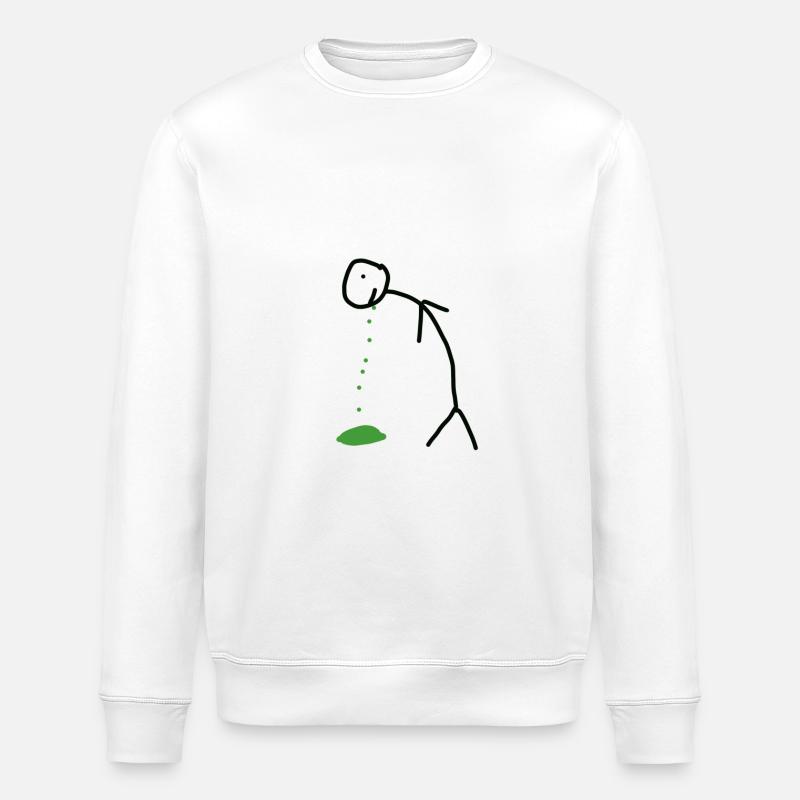 Kotzendes Strichmännchen - Stanley/Stella Unisex Bio-Sweatshirt ROLLER - Weiß