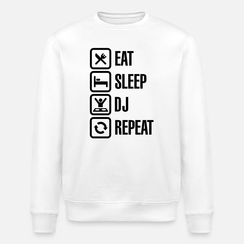 Eat Sleep DJ Repeat - Stanley/Stella Unisex Bio-Sweatshirt ROLLER - Weiß