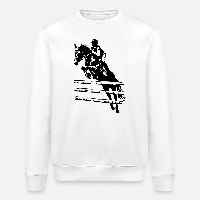 Cavalier de saut d’obstacles - Sweat bio ROLLER Stanley/Stella Unisexe - blanc