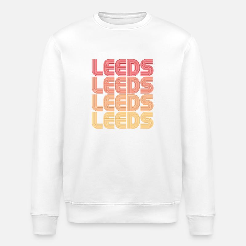 Leeds Gradient Repeats - Stanley/Stella ROLLER Unisex Organic Sweatshirt - white
