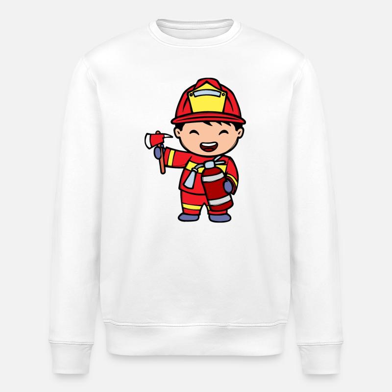 Fire extinguishers Firefighters Fire protection - Stanley/Stella ROLLER Unisex Organic Sweatshirt - white