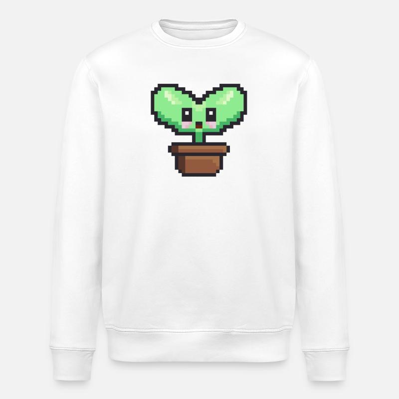 Pflanzliche Pixelkunst - Stanley/Stella Unisex Bio-Sweatshirt ROLLER - Weiß