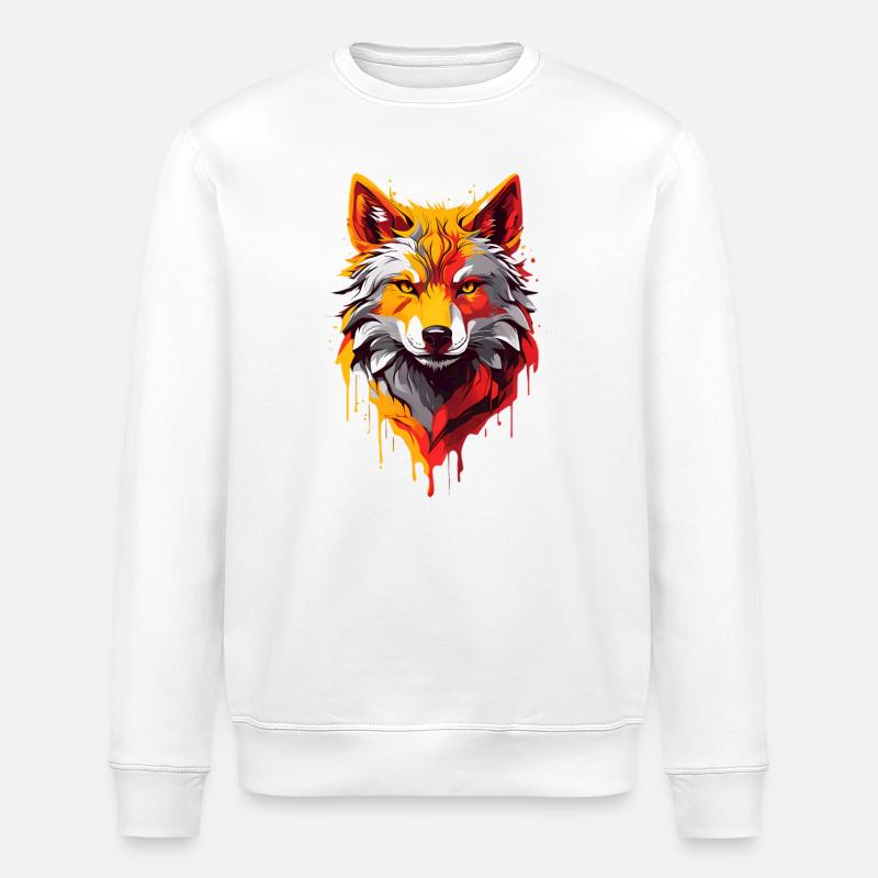 Coole Wolf - Stanley/Stella Unisex Bio-Sweatshirt ROLLER - Weiß