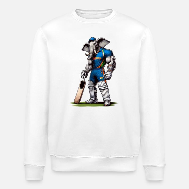 India cricket sport elephant design - Stanley/Stella ROLLER Unisex Organic Sweatshirt - white