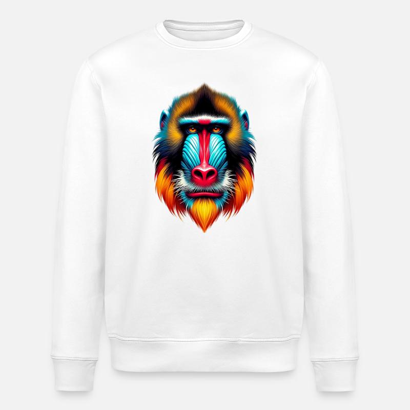 Mandrill-Affe - Stanley/Stella Unisex Bio-Sweatshirt ROLLER - Weiß