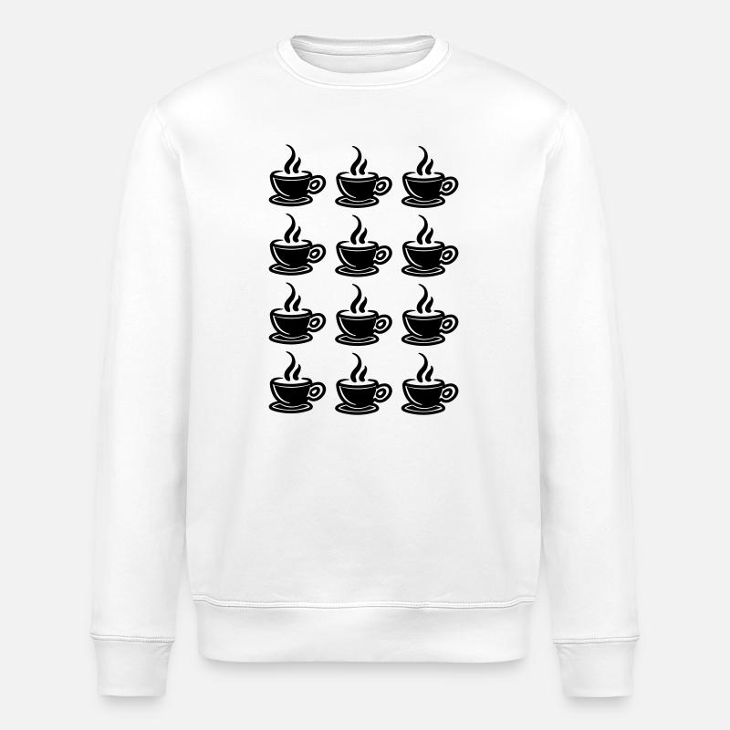 Coffee - Stanley/Stella ROLLER Unisex Organic Sweatshirt - white