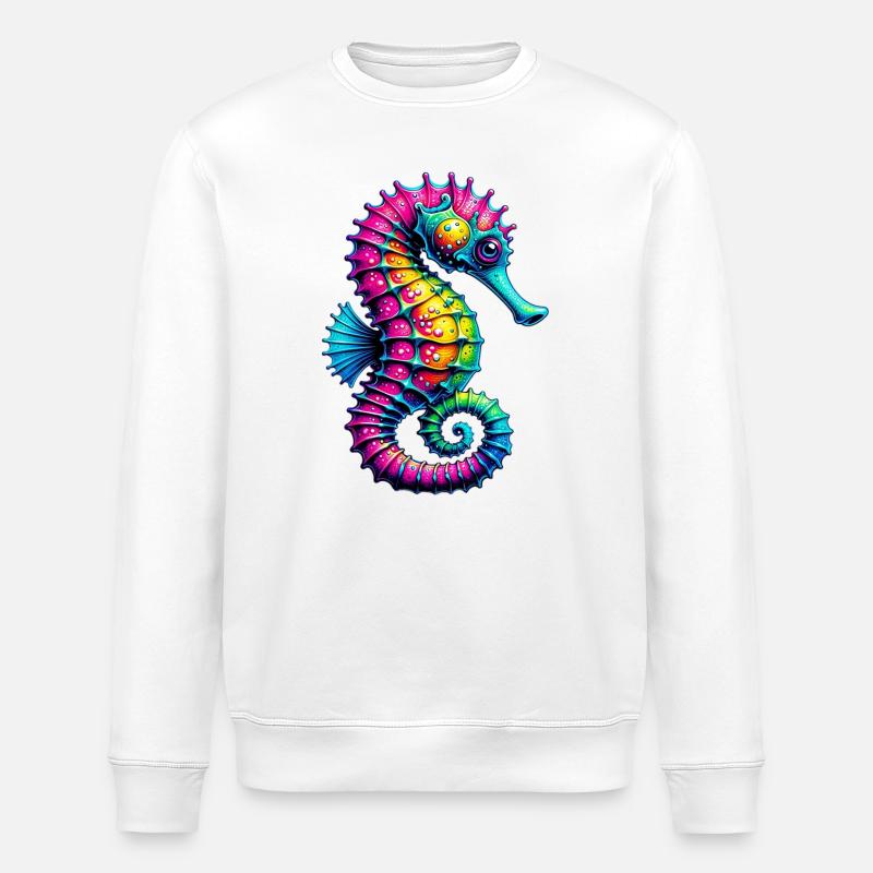 Seepferdchen - Stanley/Stella Unisex Bio-Sweatshirt ROLLER - Weiß