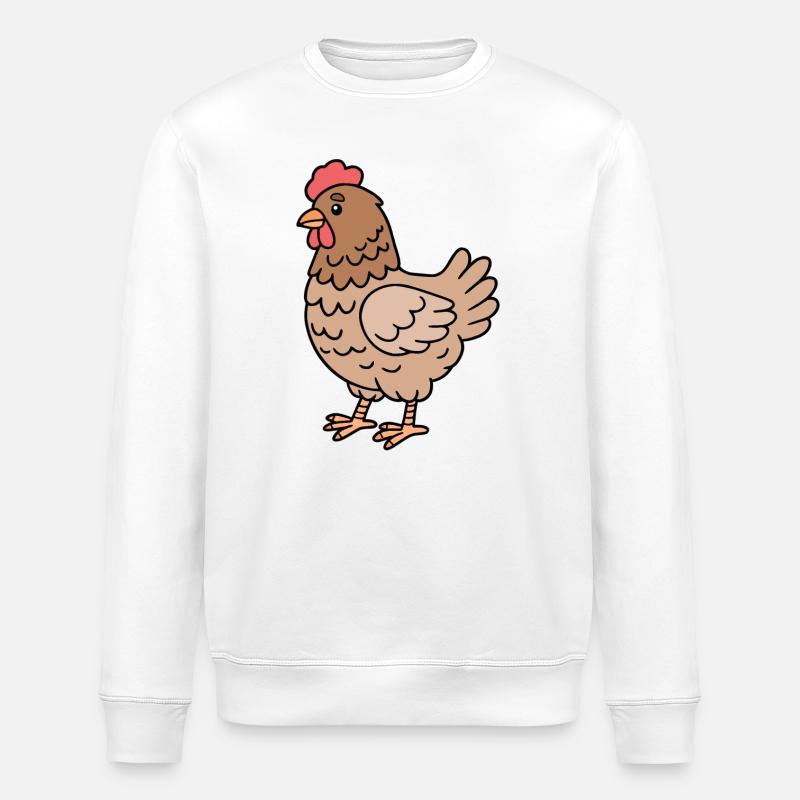 Huhn Hühner - Stanley/Stella Unisex Bio-Sweatshirt ROLLER - Weiß