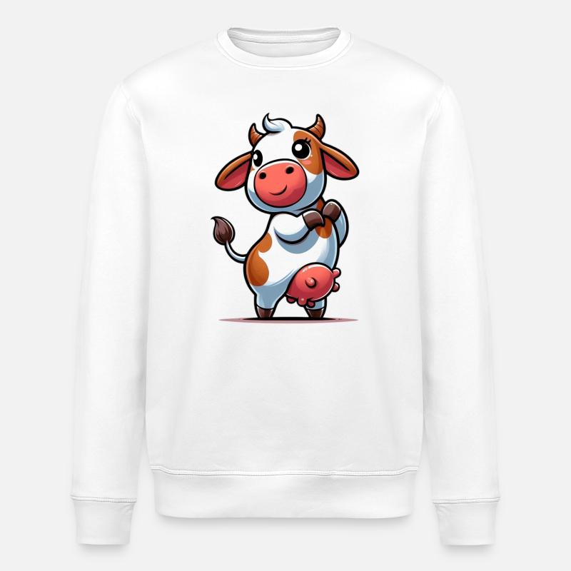 Vache - Sweat bio ROLLER Stanley/Stella Unisexe - blanc