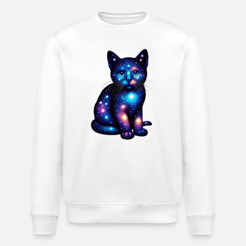 Cat - Stanley/Stella ROLLER Unisex Organic Sweatshirt - white