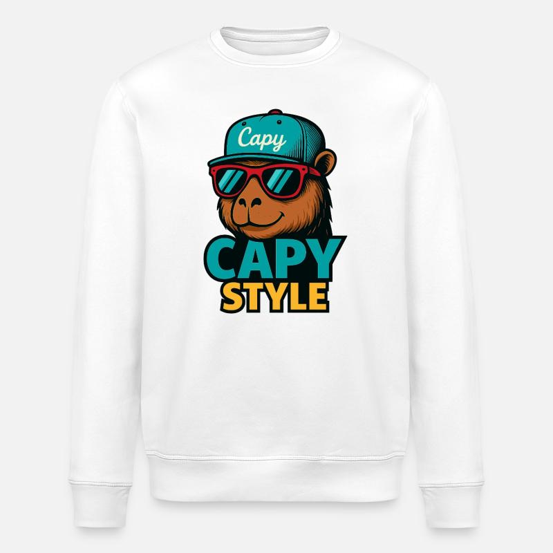 Graphique de casquette style capy - Sweat bio ROLLER Stanley/Stella Unisexe - blanc