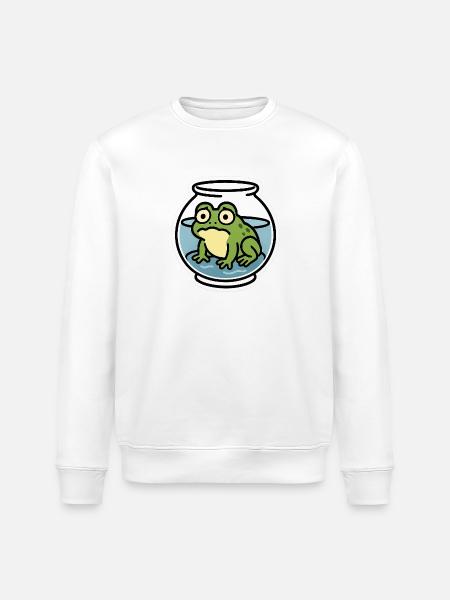 Frog in a Bowl - Stanley/Stella ROLLER Unisex Organic Sweatshirt - white