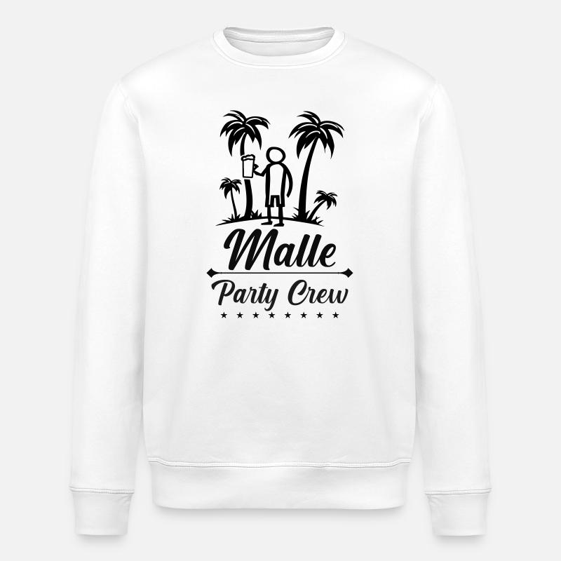 Malle Party Crew Design - Stanley/Stella Unisex Bio-Sweatshirt ROLLER - Weiß
