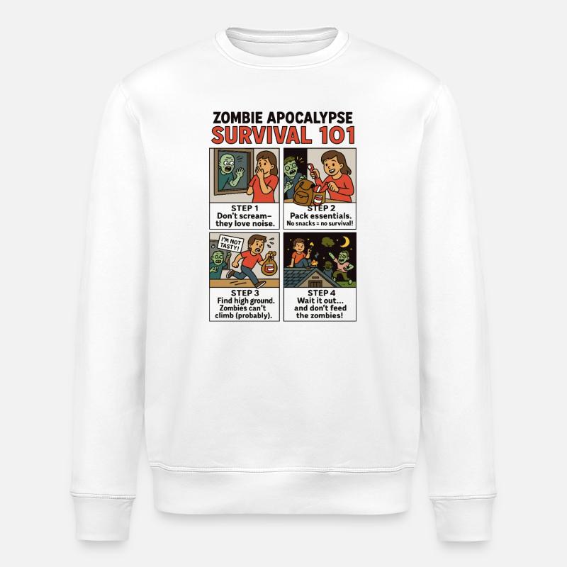 Zombie Survival Guide - Stanley/Stella Unisex Bio-Sweatshirt ROLLER - Weiß