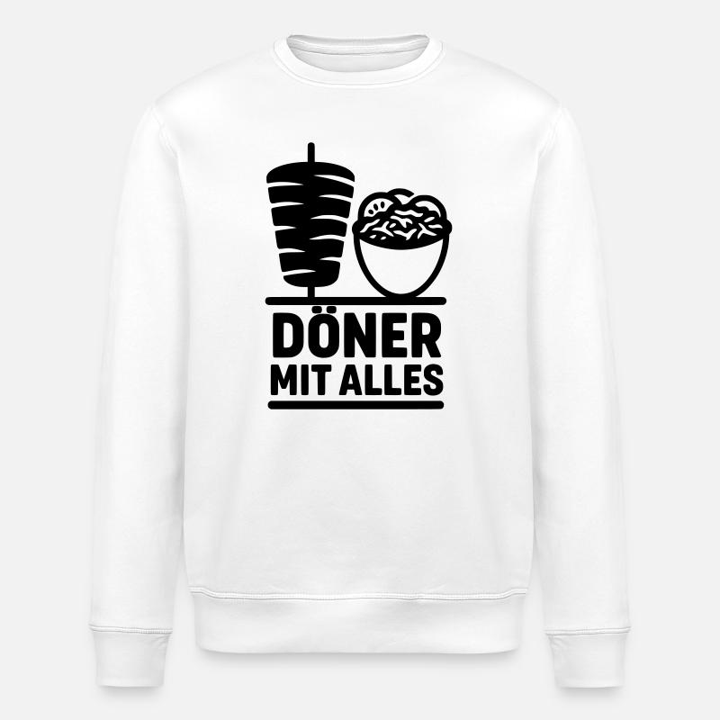 Kebab with everything - Stanley/Stella ROLLER Unisex Organic Sweatshirt - white