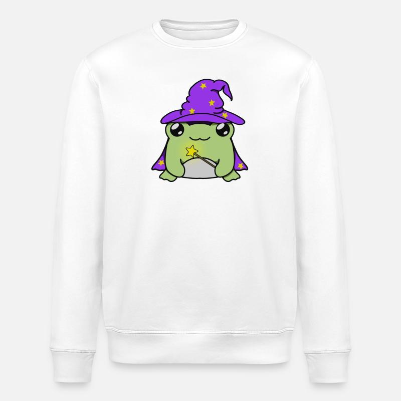 Grenouille magicienne avec chapeau - Sweat bio ROLLER Stanley/Stella Unisexe - blanc
