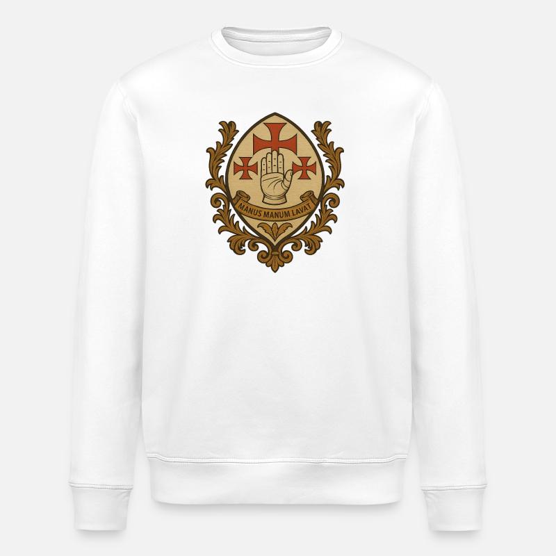 Templer Manus Manum Lavat  - Stanley/Stella Unisex Bio-Sweatshirt ROLLER - Weiß