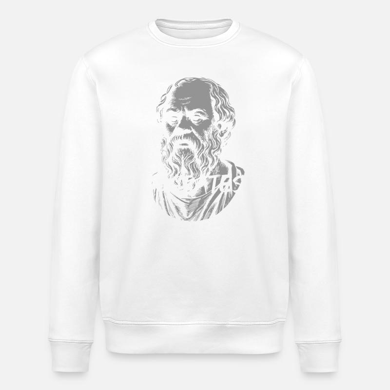 Socrate Portrait du philosophe ancien - Sweat bio ROLLER Stanley/Stella Unisexe - blanc