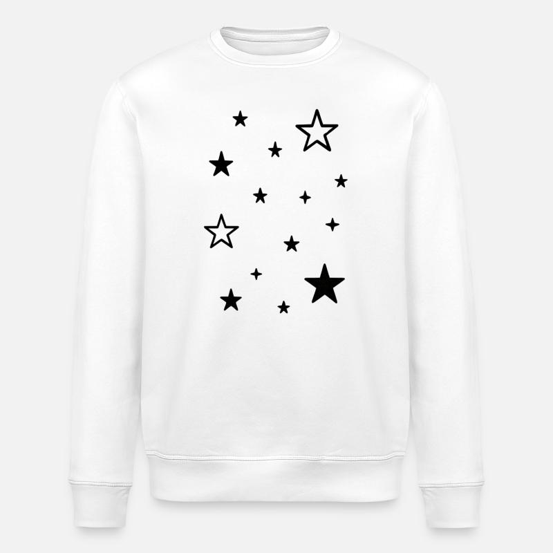 Conception du motif de diffusion d’étoiles - Sweat bio ROLLER Stanley/Stella Unisexe - blanc