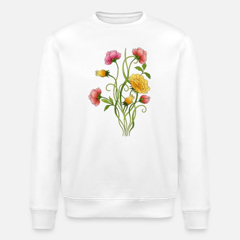 Flowers - Stanley/Stella ROLLER Unisex Organic Sweatshirt - white