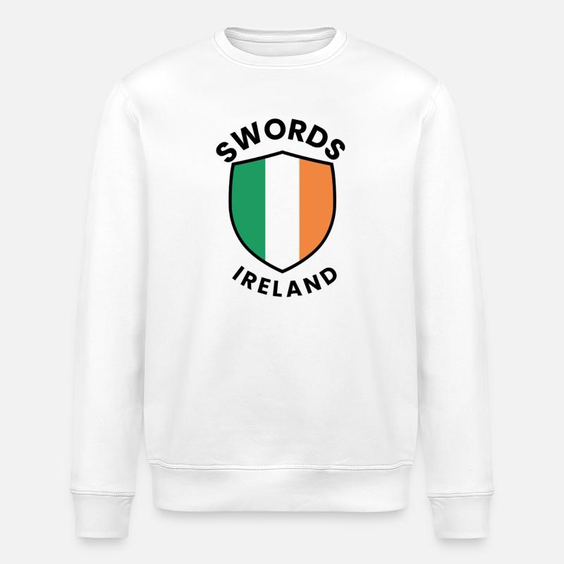 Irlandfarbenes Schildemblem SWORDS - Stanley/Stella Unisex Bio-Sweatshirt ROLLER - Weiß