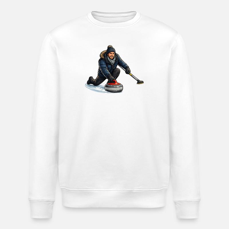 Curlingheld im Eiswind - Stanley/Stella Unisex Bio-Sweatshirt ROLLER - Weiß