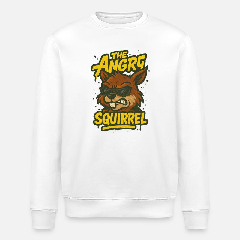Das wütende Eichhörnchen - Stanley/Stella Unisex Bio-Sweatshirt ROLLER - Weiß