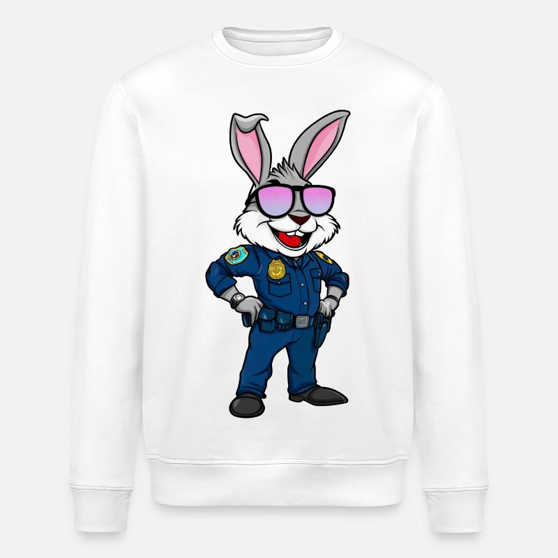 Police Rabbit - Stanley/Stella ROLLER Unisex Organic Sweatshirt - white